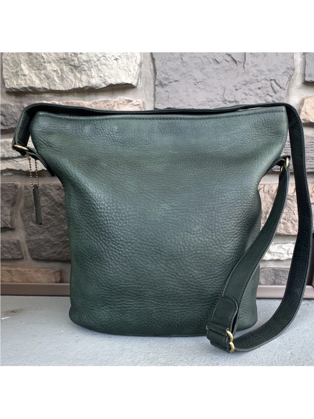 Vintage Coach Sonoma Bucket Bag Green Leather Crossbody Bag